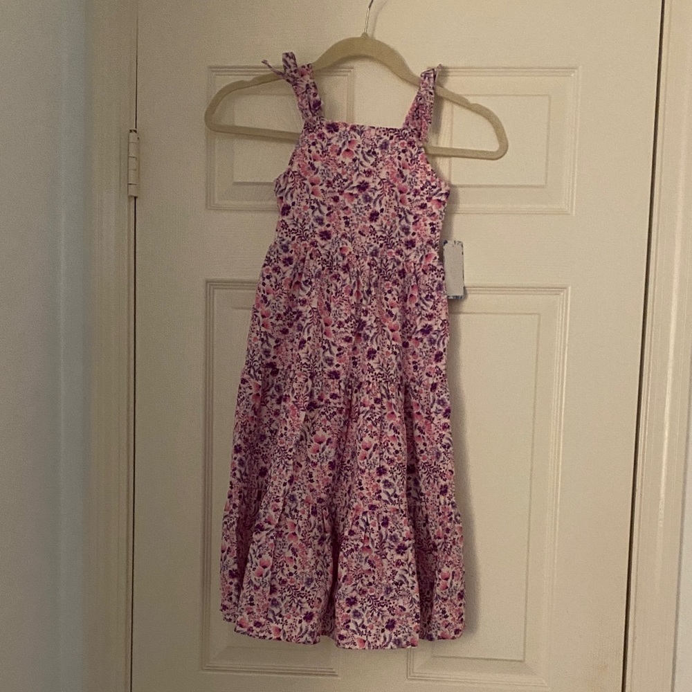 btween Pink Floral Kids Casual Dress